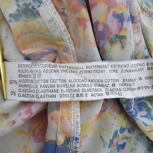 Zapa Woman Floral Bomber Jacket Full zip Size S Multicolor Lightweight Cotton - Picture 12 of 12